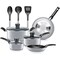 Serenelife Kitchenware Pots & Pans Set - Basic Kitchen Cookware, Black Non-Stick Coating Inside, Heat Resistant SLCW11GRY - alternate 1